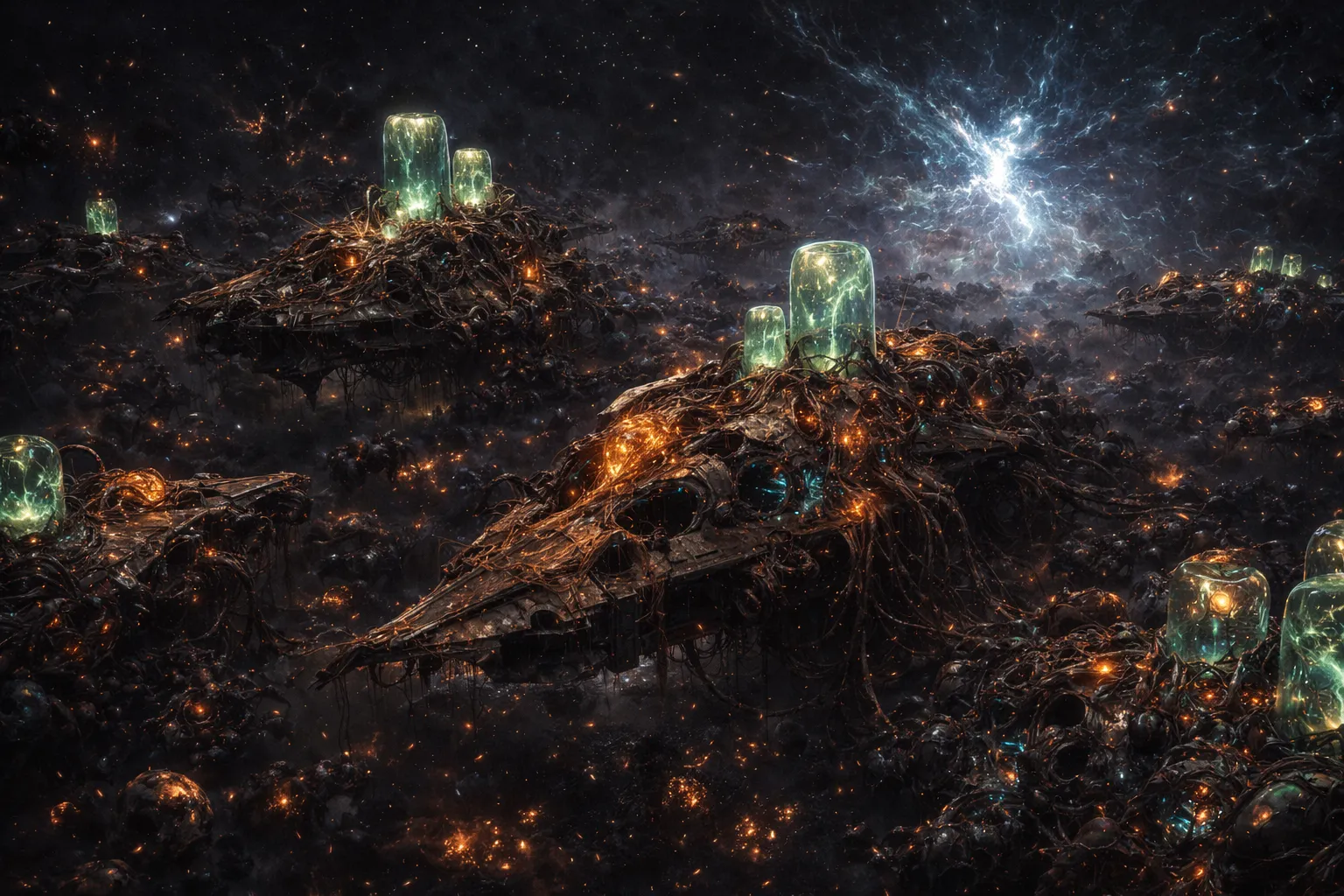 Decomposing Choir ships with new growth emerging