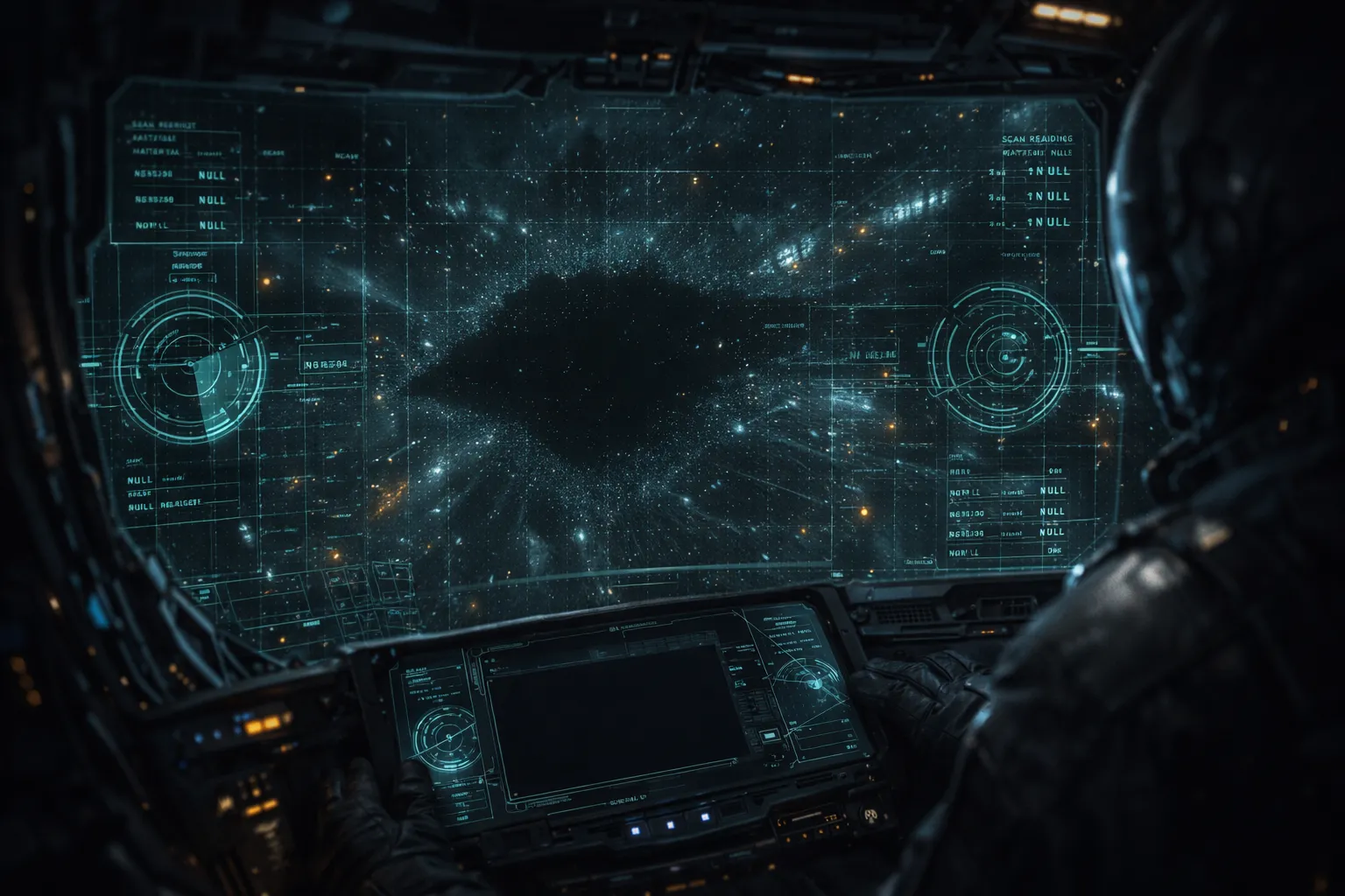 Sensor display showing a void where a ship should be